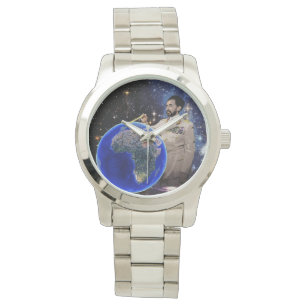 Pulsera Reloj de plata para hombre de Etiopía del reggae
