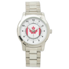 Pulsera Reloj de plata sobredimensionado con bandera de Ca