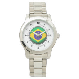 Pulsera Reloj de plata sobredimensionado de la bandera de 