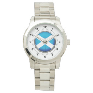 Pulsera Reloj de plata sobredimensionado de la bandera de