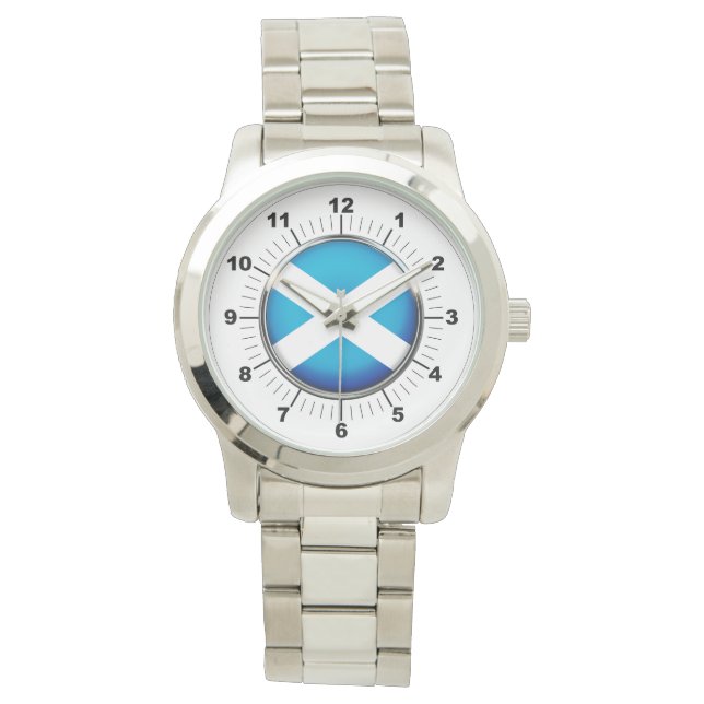 Pulsera Reloj de plata sobredimensionado de la bandera de  (Anverso)