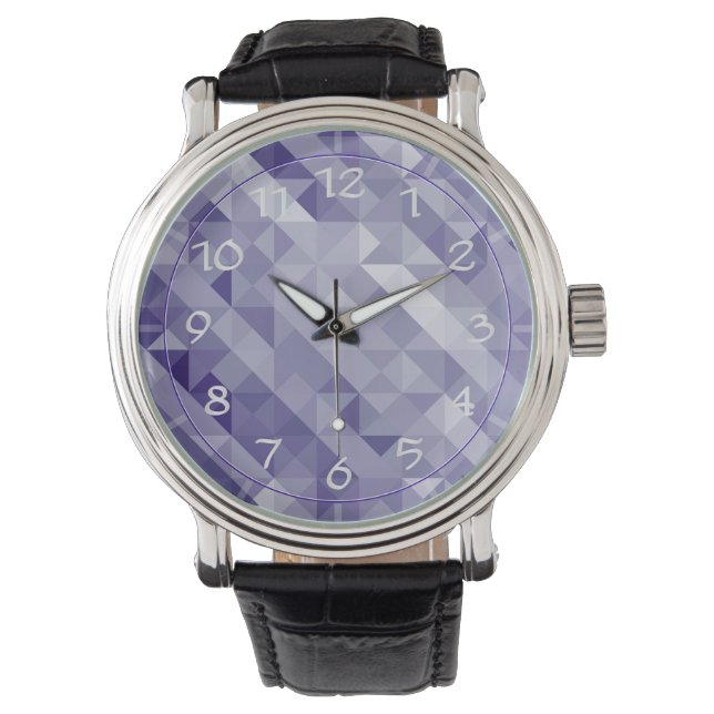 Pulsera Reloj de poligono violeta brillante (Anverso)