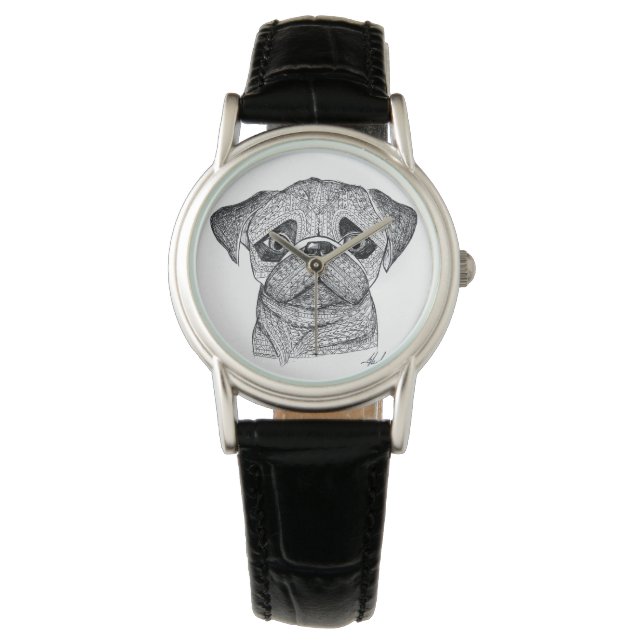 Pulsera Reloj de pug (Anverso)