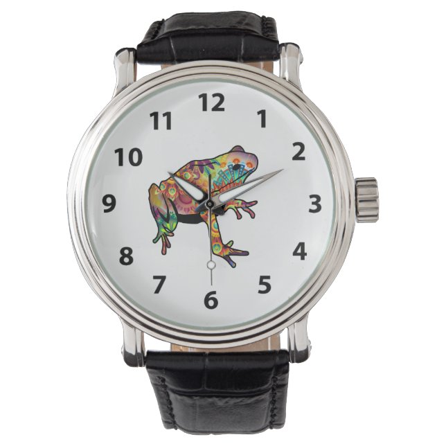 Pulsera Reloj de ranas psicodélicas (Anverso)