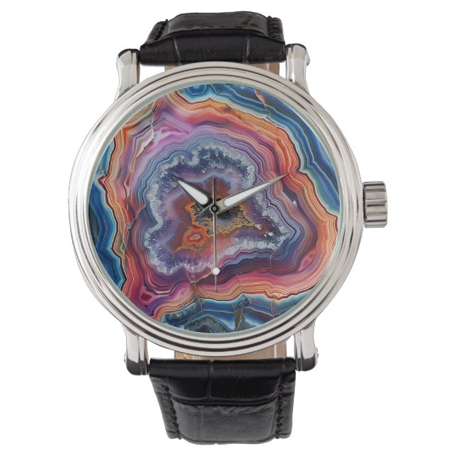 Pulsera Reloj de rebanada de ágata (Anverso)