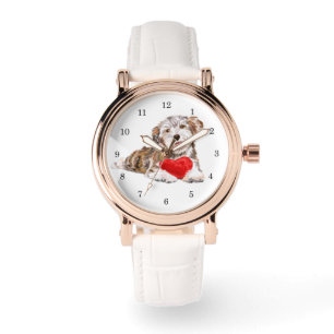 Pulsera Reloj de regalo cachorro con corazón para ti amor
