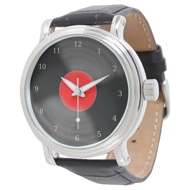 Pulsera Reloj de regalo de disco rojo retro (Angular)