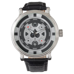 Pulsera Reloj de reloj de pared de la ficha de póker del