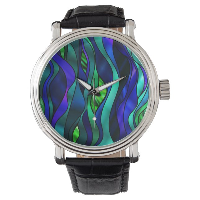 Pulsera Reloj de resumen de vidrio contenido (Anverso)