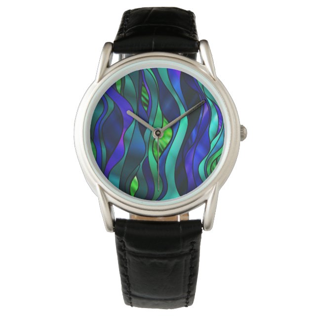 Pulsera Reloj de resumen de vidrio contenido (Anverso)