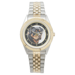 Pulsera Reloj de retrato de perro de Rottweiler