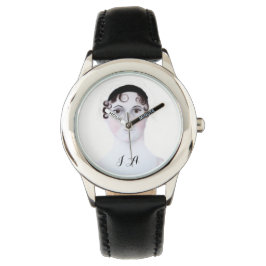Pulsera reloj de retrato en acuarela de Jane Austen por OR