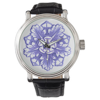 Pulsera Reloj de rosette de época azul periwinkle