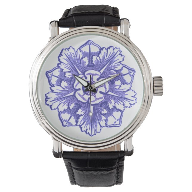 Pulsera Reloj de rosette de época azul periwinkle (Anverso)