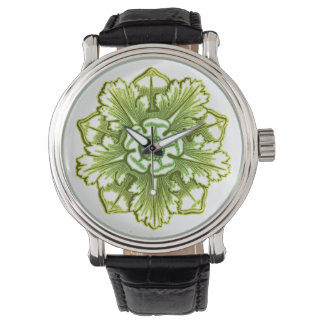 Pulsera Reloj de rosette de época verde peridot