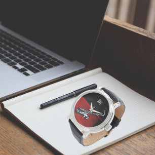 Pulsera Reloj de saxofón personalizado con monograma regal