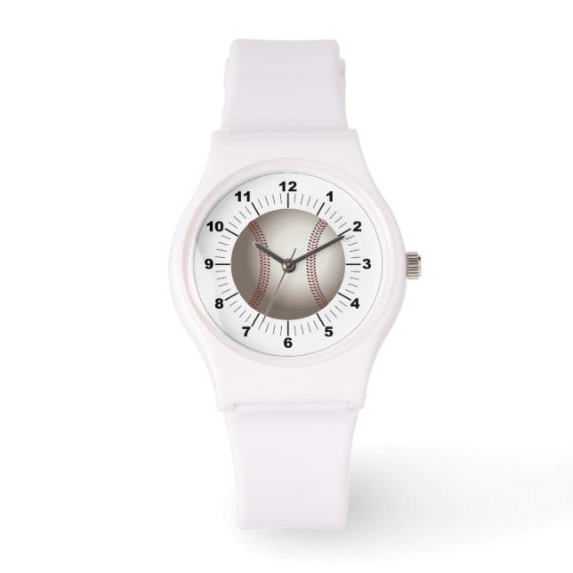 Pulsera Reloj de silicio blanco deportivo femenino de béis (Anverso)