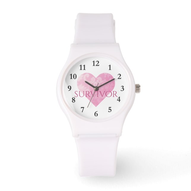 Pulsera Reloj de silicio blanco deportivo, sobreviviente (Anverso)
