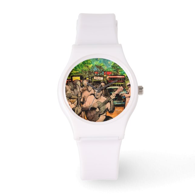 Pulsera reloj de silicona blanco (Anverso)