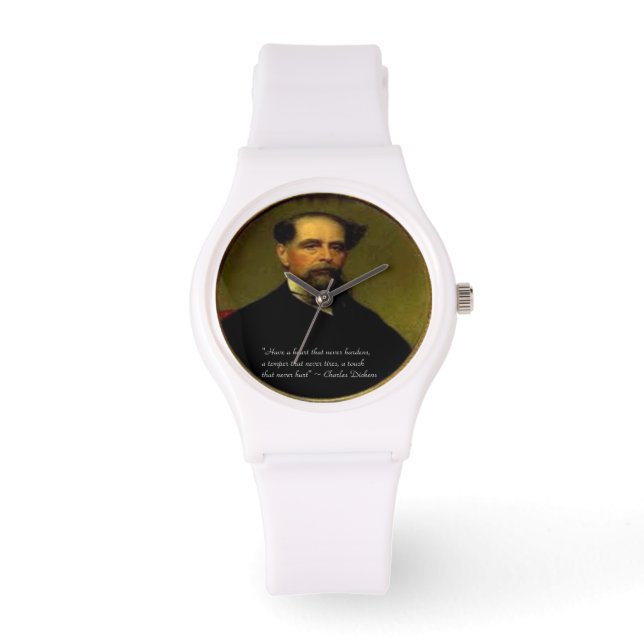 Pulsera Reloj de silicona blanco para mujeres Charles Dick (Anverso)