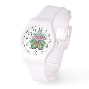 Pulsera Reloj de silicona de flamencos rosados del Caribe 