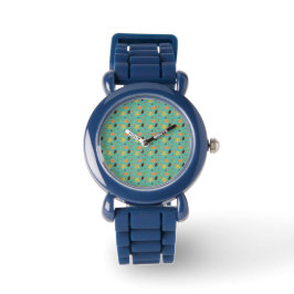 Pulsera Reloj de silicona de hoja azul claro