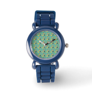 Pulsera Reloj de silicona de hoja azul claro