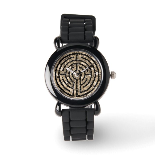 Pulsera Reloj de silicona negro LABYRINTH V (Anverso)