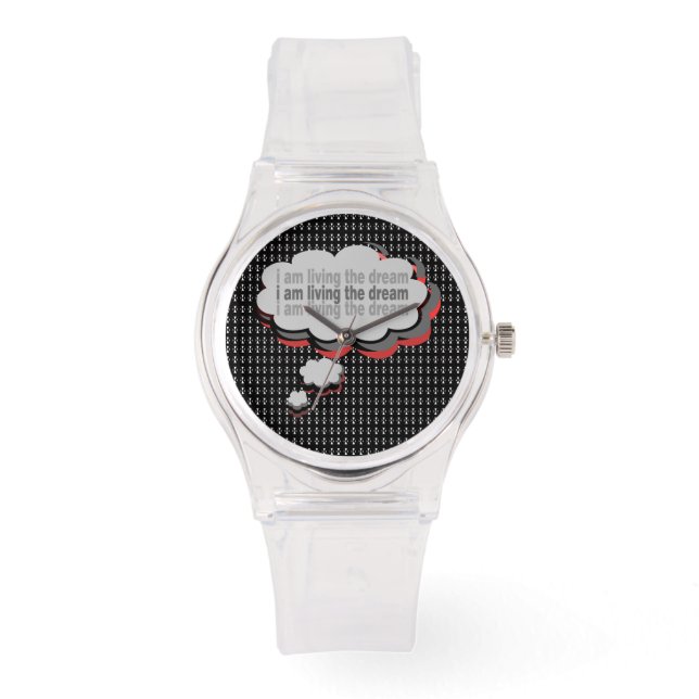 Pulsera Reloj de silicona transparente - Estoy viviendo el (Anverso)