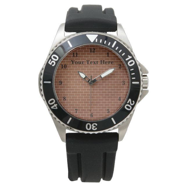 Pulsera Reloj de texto personalizado con diseño de pared d (Anverso)