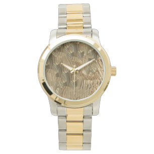 Pulsera Reloj de texturas doradas