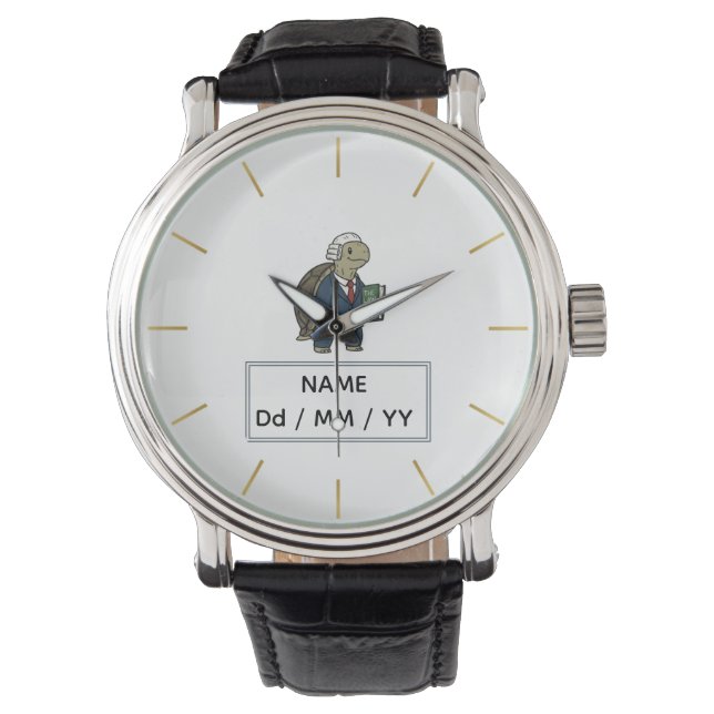 Pulsera Reloj de tortuga empresarial personalizado (Anverso)