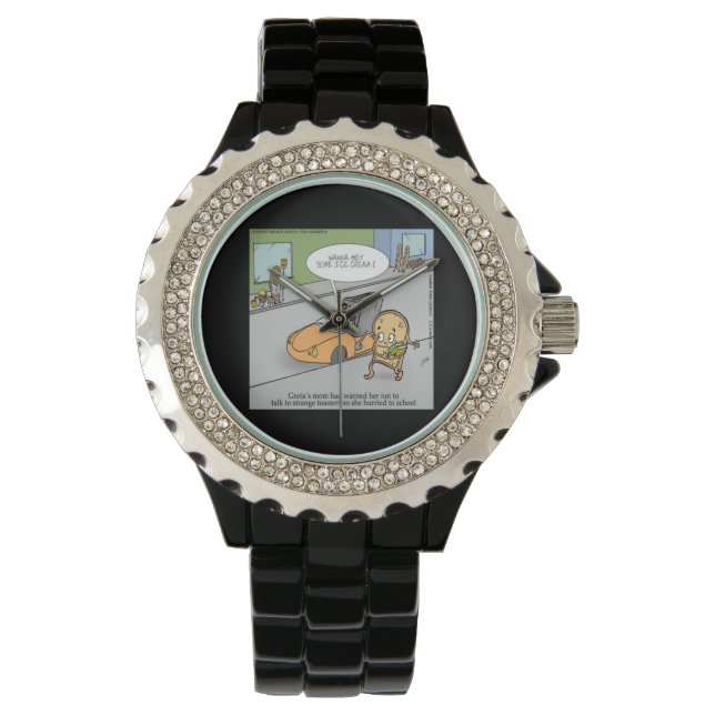 Pulsera Reloj de tostadora espeluznante divertido (Anverso)