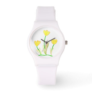 Pulsera Reloj de tulipanes amarillos