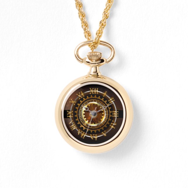 Pulsera Reloj de vapor con engranajes antiguos (Anverso)