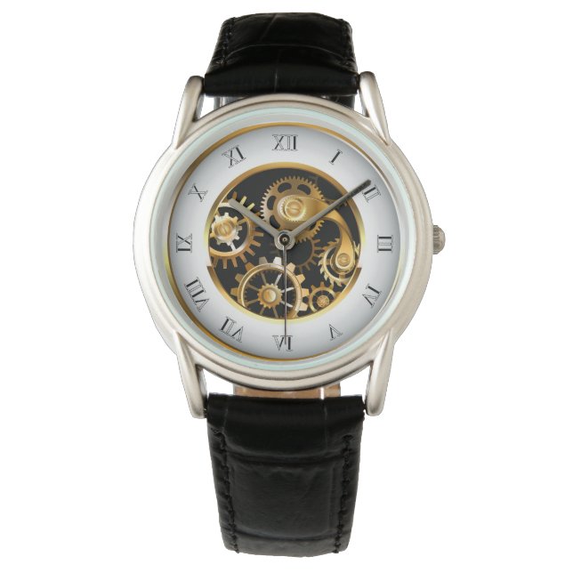 Pulsera Reloj de vapor con libélula mecánica (Anverso)