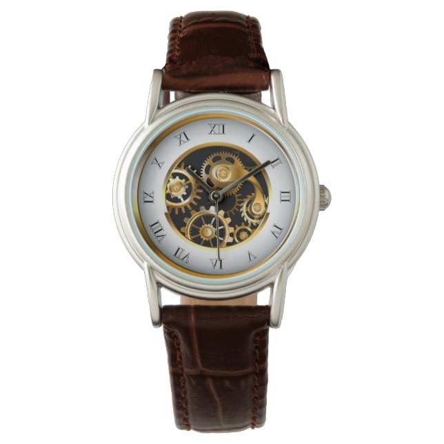 Pulsera Reloj de vapor con libélula mecánica (Anverso)
