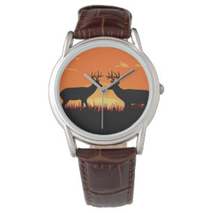 Pulsera Reloj de venado blanco de la puesta del sol