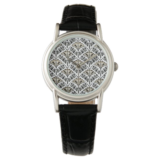 Pulsera Reloj de ventilador geométrico Art Deco (Anverso)