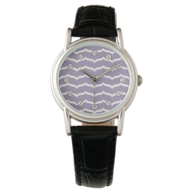 Pulsera Reloj de Zigzag Floreado (Anverso)