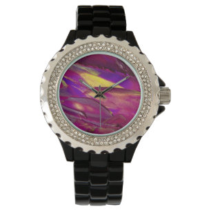 Pulsera Reloj del arte de las montañas púrpuras
