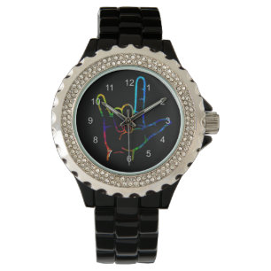 Pulsera Reloj del ASL de la explosión te amo