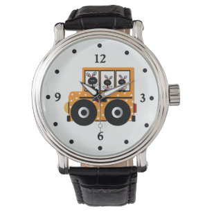 Pulsera Reloj del autobús escolar de la mariquita del