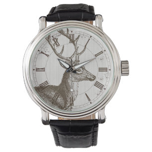 Pulsera Reloj del cazador del macho de los ciervos del