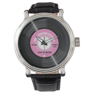 Pulsera Reloj del disco de vinilo del rosa 45 RPM del