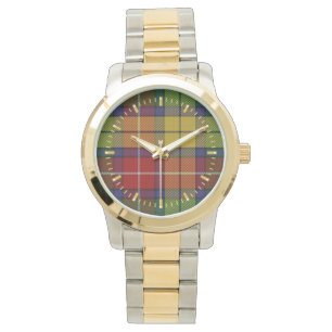 Pulsera Reloj del Dos-tono del tartán de Buchanan