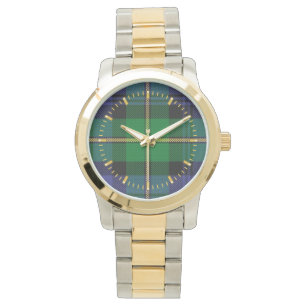 Pulsera Reloj del Dos-tono del tartán del clan de Gordon