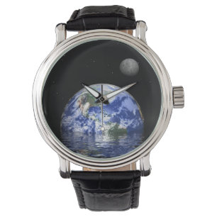 Pulsera Reloj del espacio de la tierra y de la luna