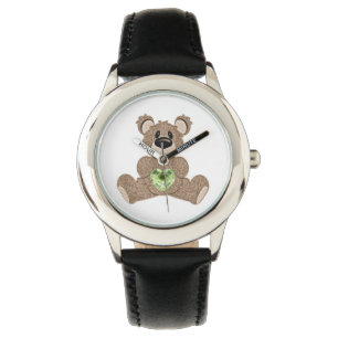 Pulsera Reloj del oso de peluche de agosto Birthstone