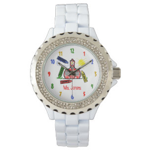 Pulsera Reloj del profesor de la escuela y de los creyones